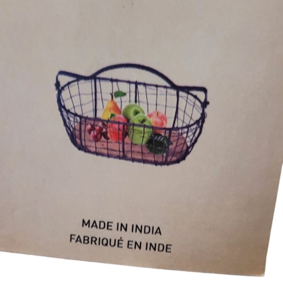 Metal & Wood Wire Basket - Picture 13 of 13